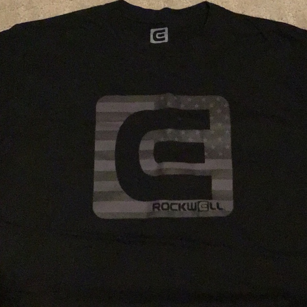Rockwell MEN'S short sleeve tee USA Shirt Black Sz L NEW!
